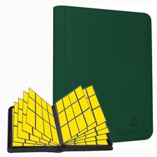 Premium 768-Card Binder 12-Pocket Zippered Side-Loading Ringless Album Le...