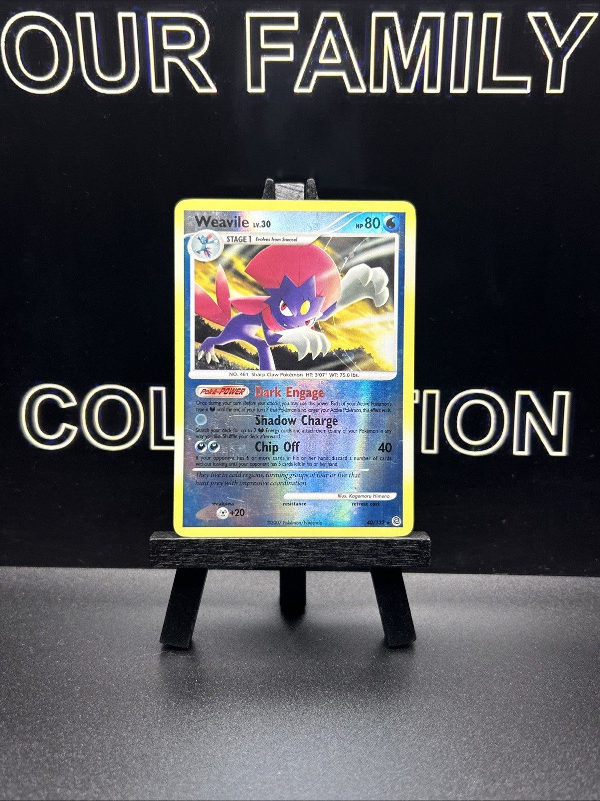 Weavile 40/132 Rare REVERSE Holo Secret Wonders Pokemon Card NM