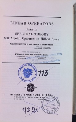Linear Operators, 2: Spectral Theory. Self Adjoint Operators in Hilbert Space Pu