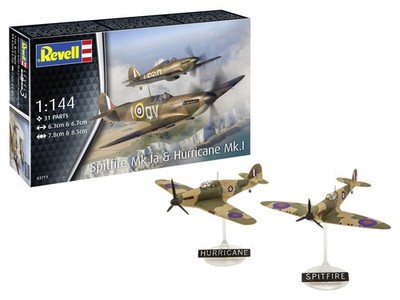 Revell 03771 Supermarine Spitfire Mk.Ia & Hawker Hurricane Mk.I 1:144 Scale Unbu