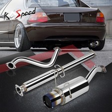 Stainless Steel Ss Cat Back Exhaust System For 93-97 Honda Del Sol Burnt Tip