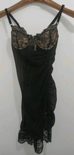 Vintage 2003 Victoria's Secret Black Lingerie/Negligee W/ Garter Hooks 34B