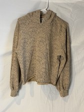 Abercrombie  Fitch Womens Medium Tan Black Speckled Hoodie Soft A F