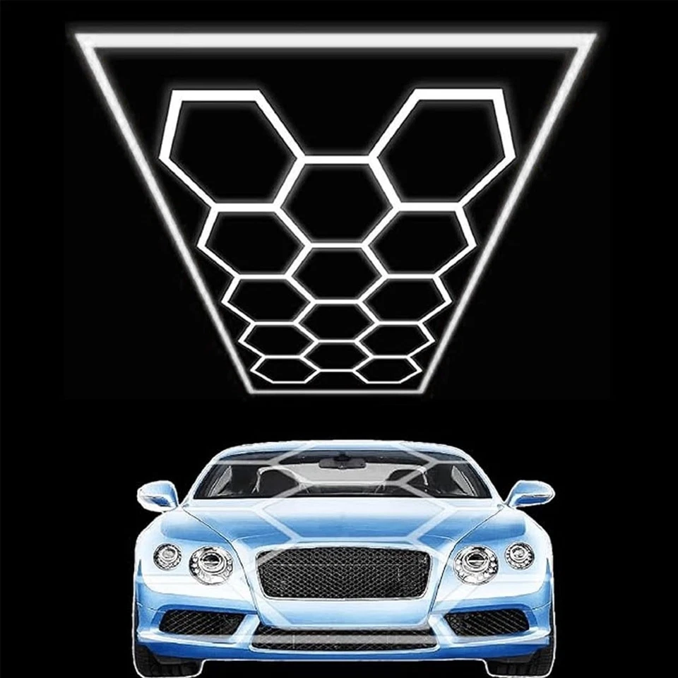 14x Hexagon LED Deckenleuchte Garagenbeleuchtung Werkstattbeleuchtung mit Rand - Bild 3 von 4