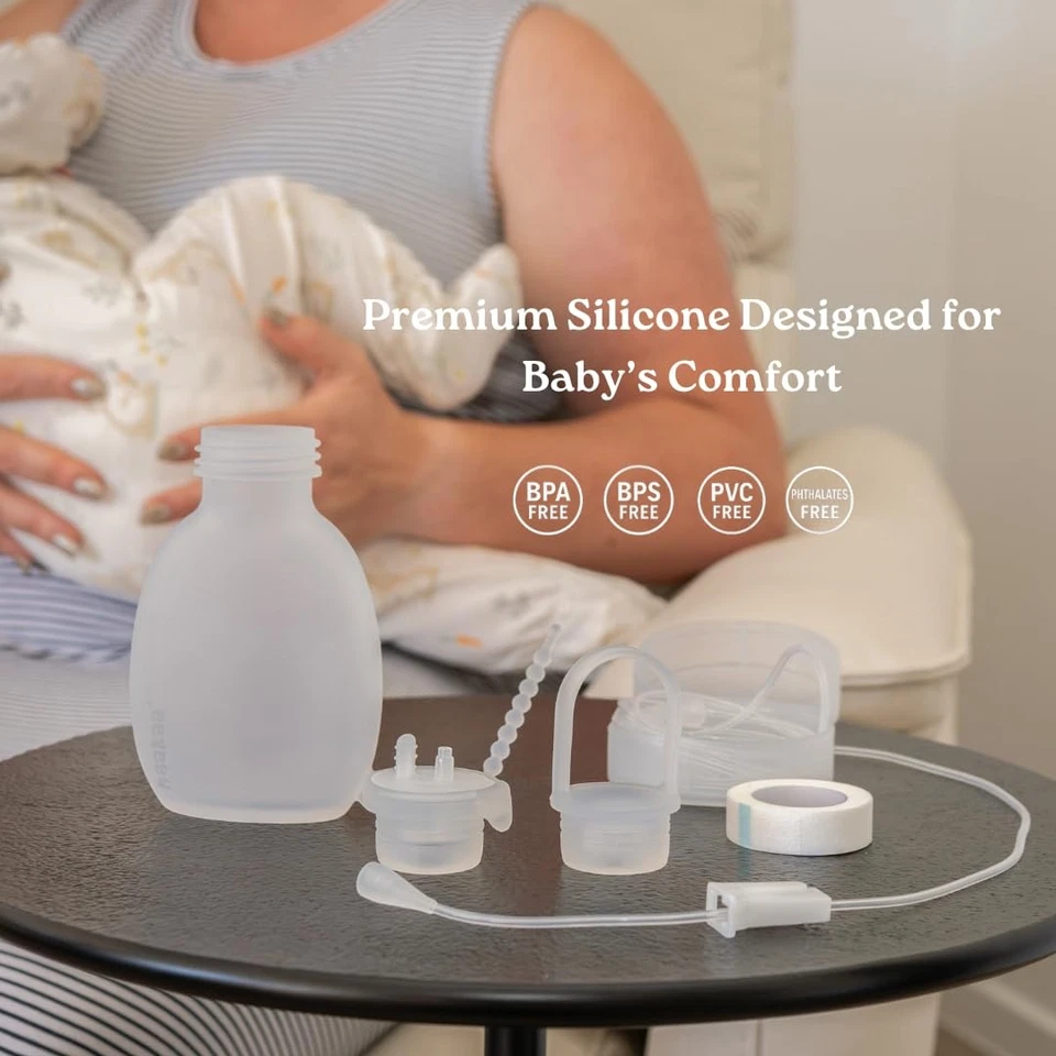 Juego de tubo y bolsa de alimentación suplementaria de silicona - Kit de asistencia para la lactancia materna... Foto 3 de 4