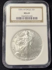 2006-W AMERICAN SILVER EAGLE NGC MS 69 Old brown label clean case