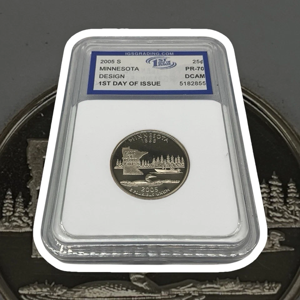 Minnesota 2005 S State Quarter IGS Graded 1st Day Issue PR-70 Perfect Rating - Image 4 of 4