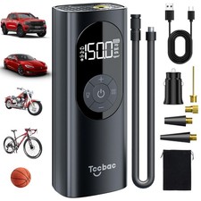 Tire Inflator Portable Air Compressor for Car with 12 AC/DC Power Adapter Kit