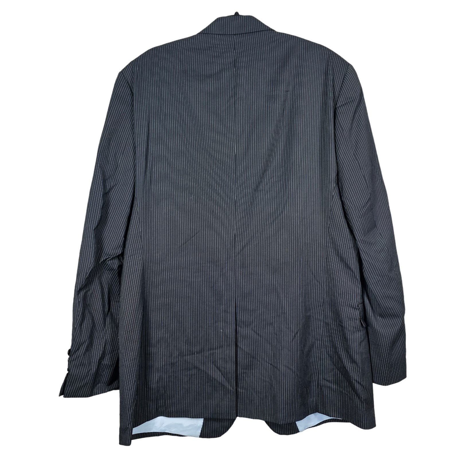 Hugo Boss 44L Bertolucci Movie Blue Super 120 Pinstripe Blazer Sport Coat Jacket thumbnail 2