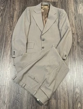 Vintage Curlee Ranch & Western Wear Suit Mens Blazer And pants Color Beige READ