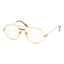 Cartier Santos Two-Bridge Teardrop Eyeglasses With Case