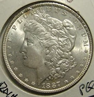 1887  MORGAN  SILVER  DOLLAR  BU MS+++ PQ *RAINBOW*  CONDITION VERY  NICE  COIN