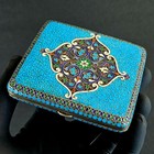 Antique Imperial Russian 84 Silver Cloisonne Enamel Cigarette Case