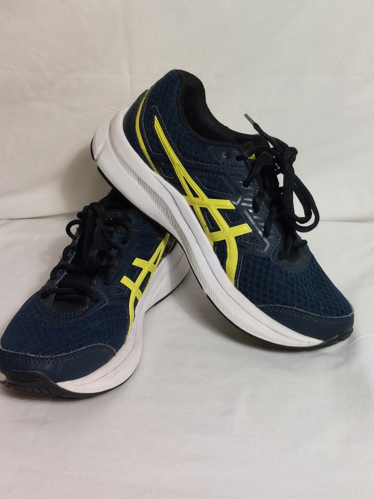 Unisex Kid's Jolt 3 GS Grade School Asics Blue Yellow Sneakers Running Size 7