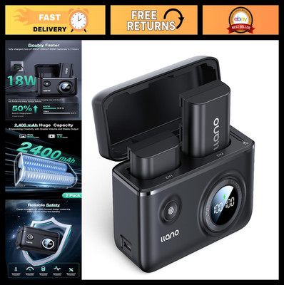 2-Pack LP-E6NH Batteries & 18W Dual USB Charger for Canon EOS R5, R6, 5D, 60D, 7