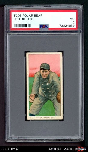 1909 T206 Polar Bear Lou Ritter Polar Bear PSA 3 - VG