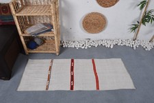 Decorative Rug, Geometric with Floral Motifs 1.7x4.5 ft