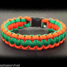 Neon Orange & Kelly Green - Paracord Rope Survival Bracelet - Made in the USA