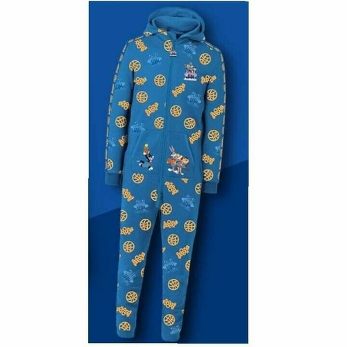Kraft Space Jam Size XL One Piece Blue Jammies Pajamas New with Zipper Rare - Picture 4 of 4