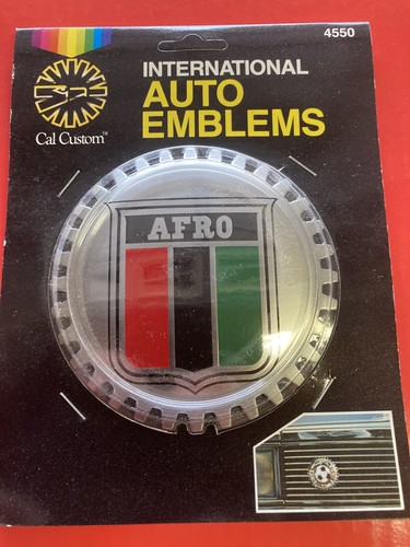Emblemas automáticos internacionales vintage años 80 CAL CUSTOM AFRO Black Liberation - Imagen 1 de 3