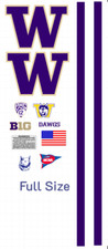 WASHINGTON HUSKIES Full Size Football Helmet Decals 8 Mil Convex Gear Wrap