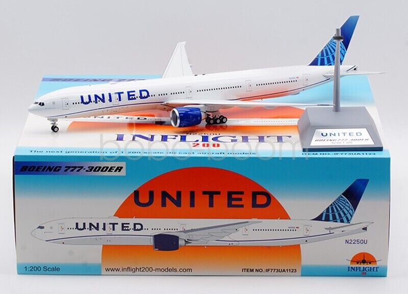 For 1:200 InFlight200 United Airlines B777-300ER N2250U Diecast