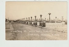 POSTCARD RPPC A COMPANY STREET WITH TENTS FURLED CAMP CODY DEMING NEW MEXICO