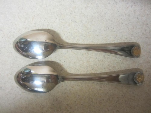 LOT OF 2 GORHAM JAPAN STAINLESS FLATWARE GOLDEN SHELL OVAL SOUP SPOON - Picture 2 of 6