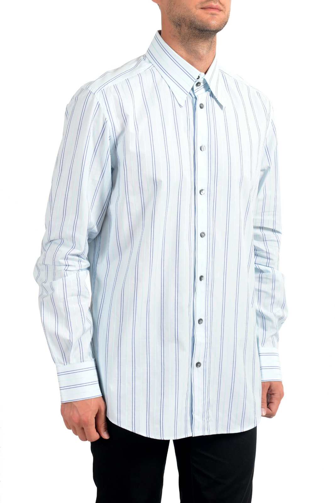 Мужская приталенная рубашка Dolce-Gabbana с длинным рукавом US 17 IT 43 21990₽