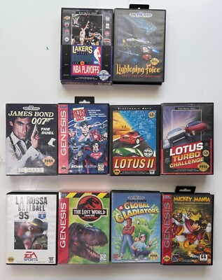 SEGA Genesis Boxed Games Lot - The Lost World: Jurassic Park, Lightning Force