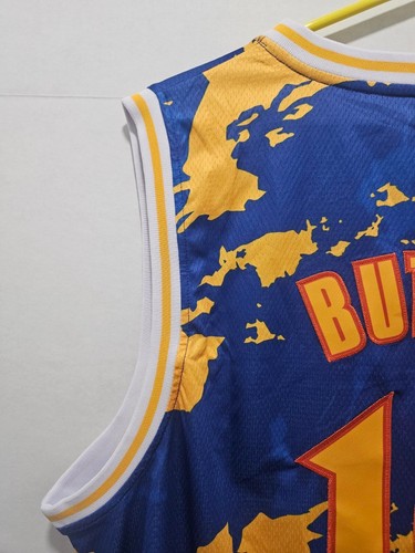 NEW JIMMY BUTLER Basketball Jersey #10 GOLDEN STATE YELLOW BLUE CAMO JERSEY XL - Picture 9 of 11