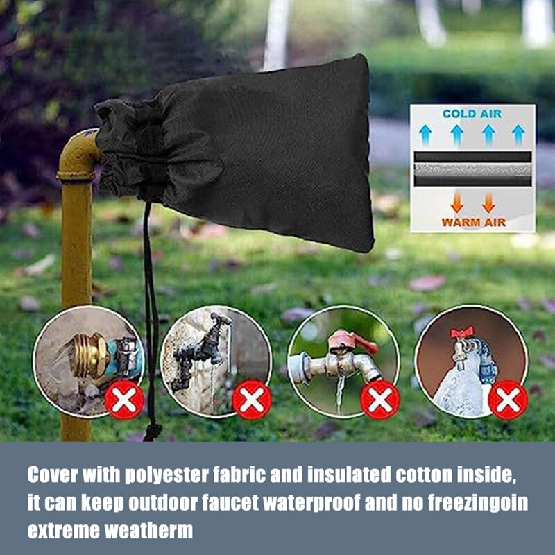 10Pack Outside Cover Reusable Hose Bib Covers for Cold Weather Black