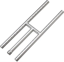 Stainless Steel Fireplace H-Burner for Natural Gas & Propane Fire Pit and Firepl