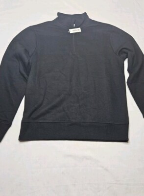 Amazon Essentials Men's Long-Sleeve Quarter-Zip Fleece Sweatshirt  Black Small