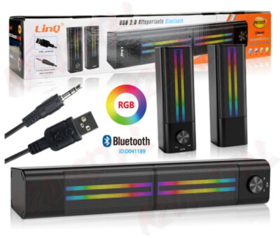 x Boxen Soundbar 2in1 USB 2.0 Lautsprecher Blutooth Led Rgb Pk6807 linq
