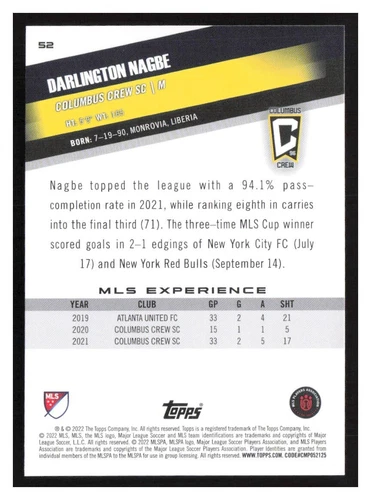 2022 Topps MLS #1-200 Base cards Pick Your Card(s) Complete Your Set - Picture 99 of 347