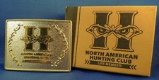 North American Hunting Club Life Member Belt Buckle MIB