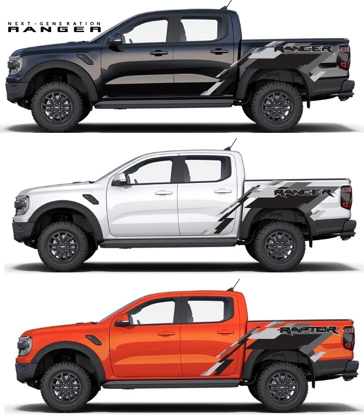 Black Matte Graphic Car & Truck Decals/Stickers 2-Pack Ford Ranger 4x4 ...