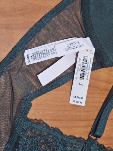 NWT Victoria's Secret Sexy Tee Smooth Front-Close Push-Up Bra 34C Green 34C - Imagen 4 de 4