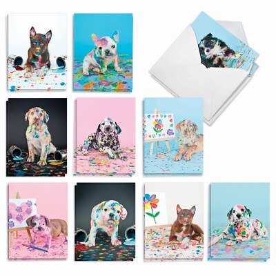 The Best Card Company - 20 Bulk Dog Note Cards Blank (4 x 5.12 Inch) - Adorab...