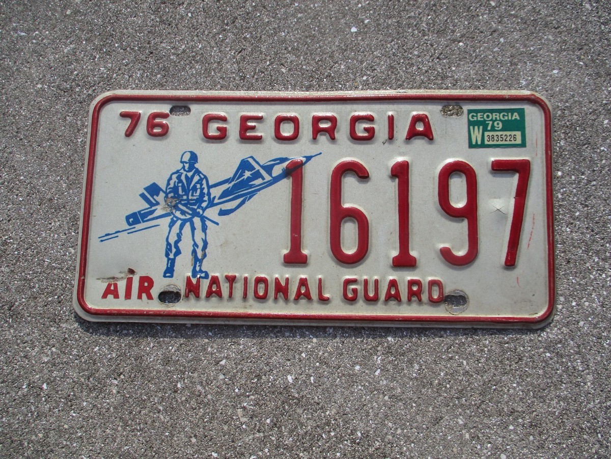 ナショナル　のれん　ナショナルクレジット Georgia 1976 / 79 AIR National Guard license plate # 16197 | eBay