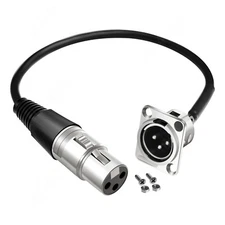 Premium XLR Pass Through Cable Panel Mount No Solder For Floor/Stage Box11.8inch