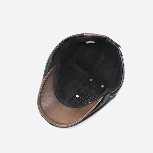 Cappello uomo pelle PU Cabbie Ivy berretto newsboy golf piatto Gatsby guida retrò - Foto 12 di 20