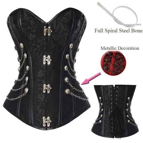 US Women Corset Bustier Waist Training Cincher Trainer Shapewear Dress Steampunk - Picture 20 of 38