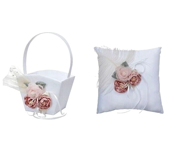Cojines y cestas de flores White Anillo