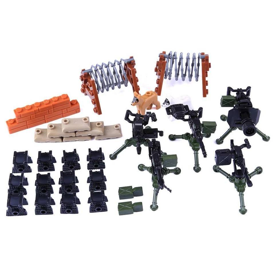 34tlg Custom Brick Armee Swat Waffen Set - 5 Stationären Waffen für Lego® Cobi®