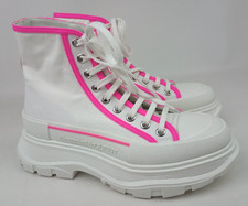 Alexander McQueen Women's Pink White Tread High Top Sneakers Boot Size 40 EU