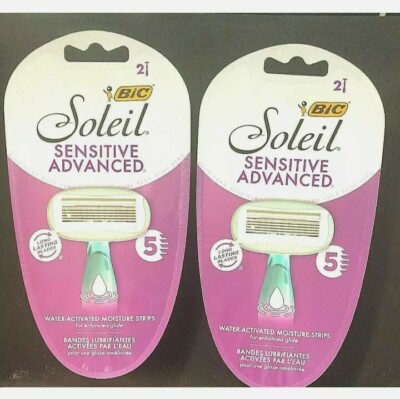 BIC Soleil Sensitive Advanced 5-Blade Women's Disposable 2 Razors (Pack of 2)