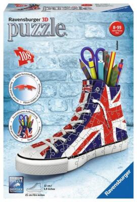 Union Jack 108 Piece Ravensburger 11222 3D Sneaker Pen Holder Puzzle