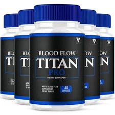 (5 Pack) Blood Flow Titan Pro Capsules BloodFlow Titan Pro Pills (300 Capsules)